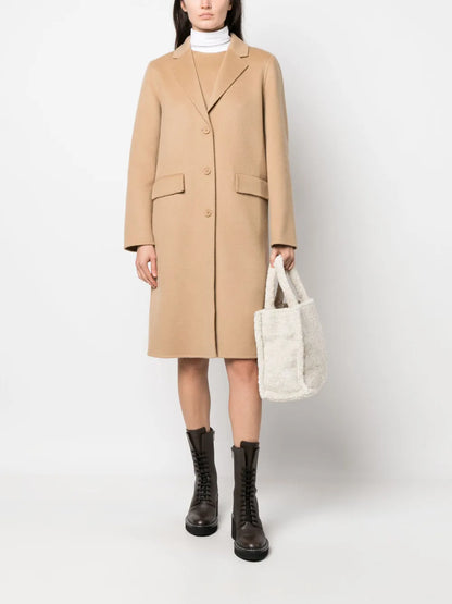 Notched-Lapels Single-Breasted Coat