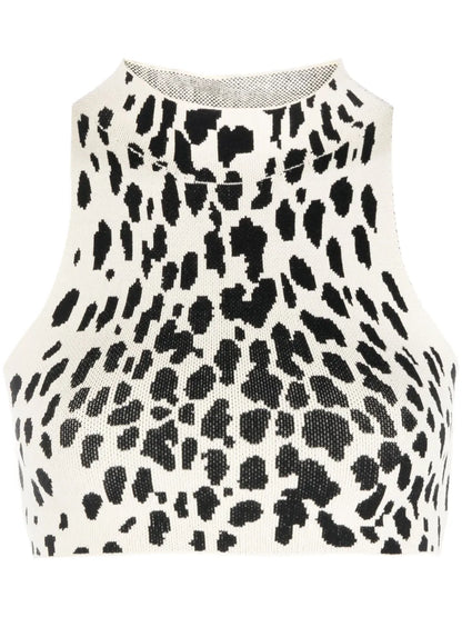 Sheena Animal-Pattern Crop Top
