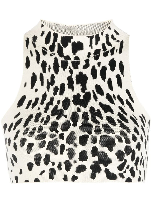 Sheena Animal-Pattern Crop Top