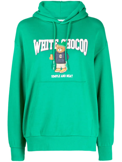 Bear-Print Cotton Hoodie