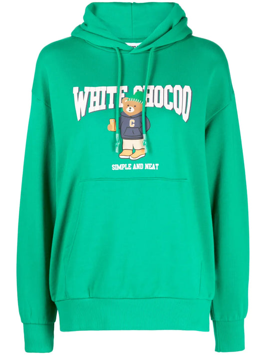 Bear-Print Cotton Hoodie