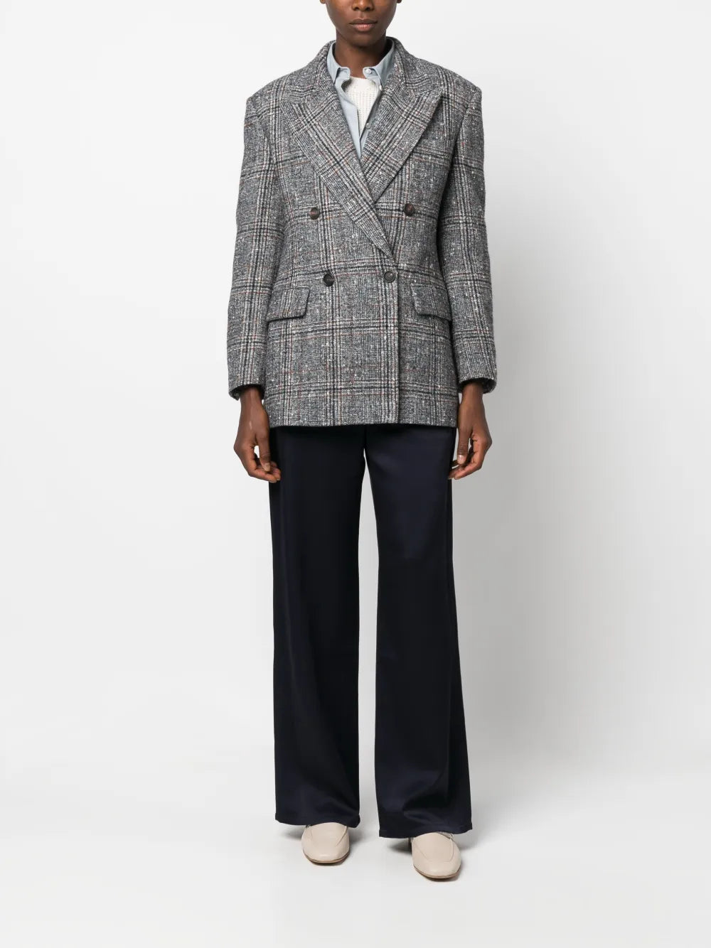 Straight-Leg Satin-Finish Trousers