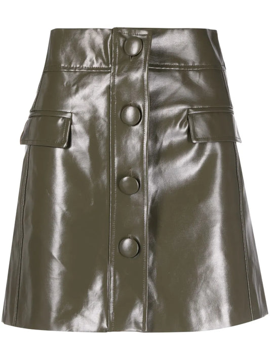 Patent-Finish A-Line Miniskirt