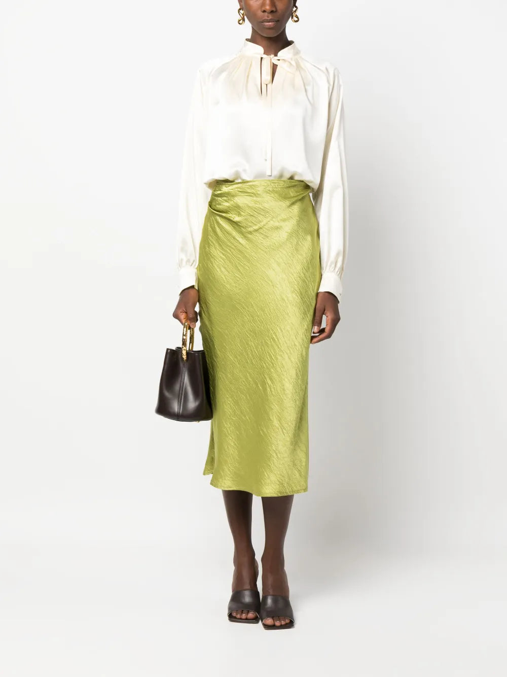 Tie-Fastening Silk Blouse