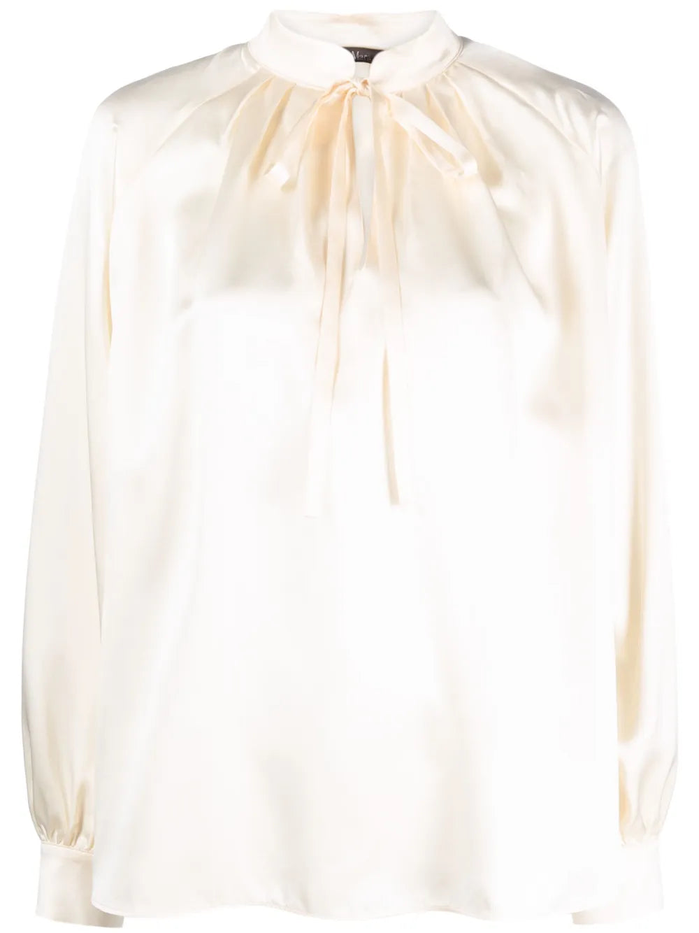 Tie-Fastening Silk Blouse