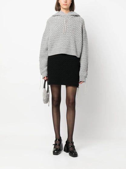 Merino-Blend Knitted Miniskirt
