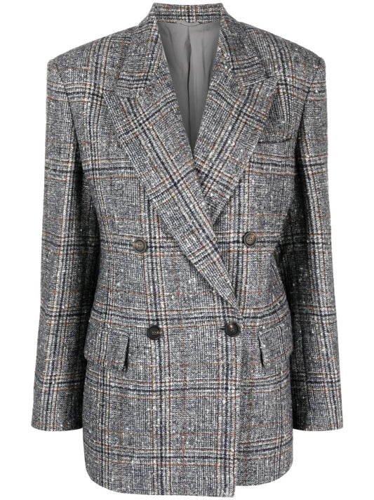 Prince Of Wales Double-Breasted Blazer