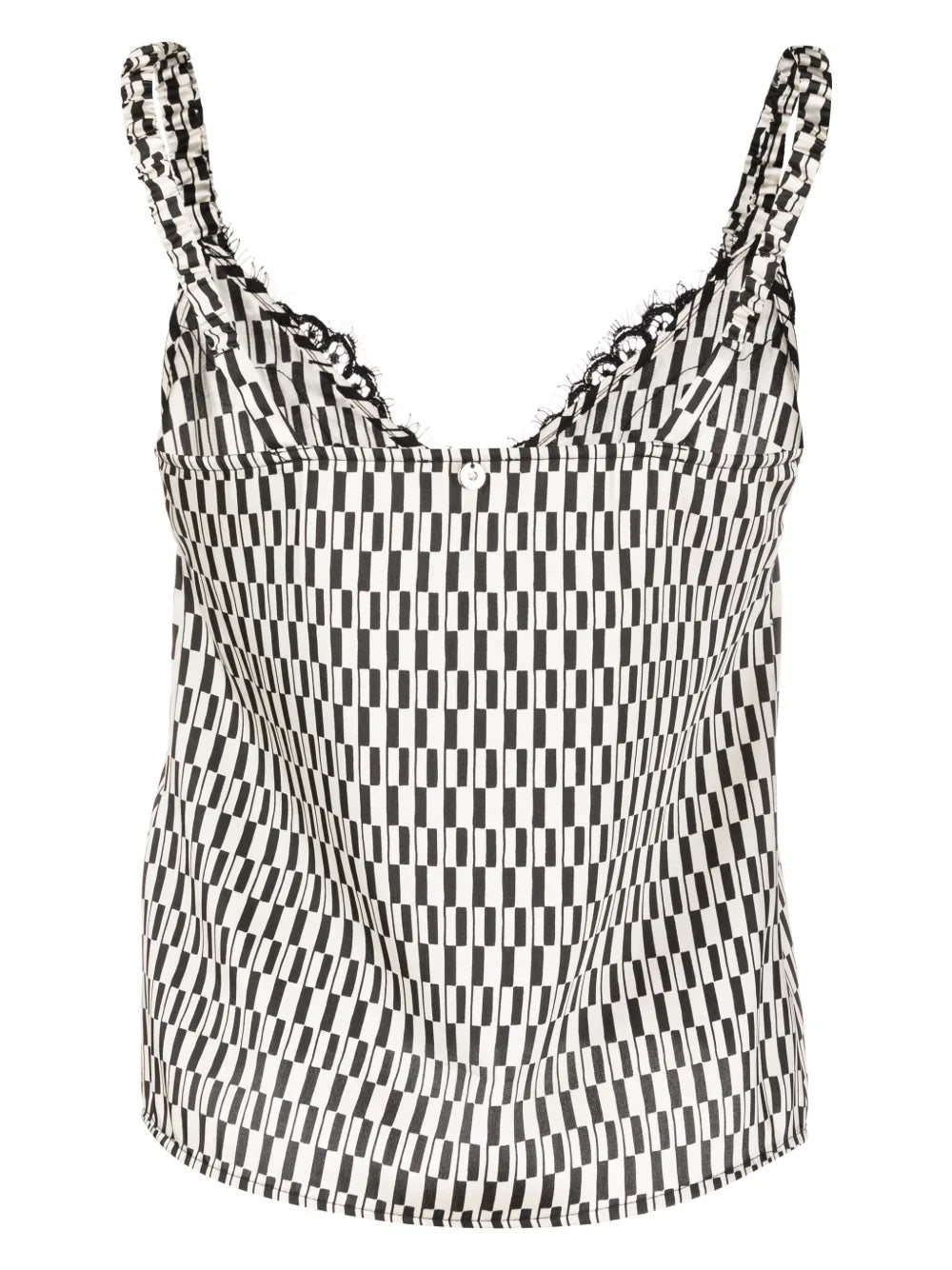 Geometric-Pattern Sleeveless Top