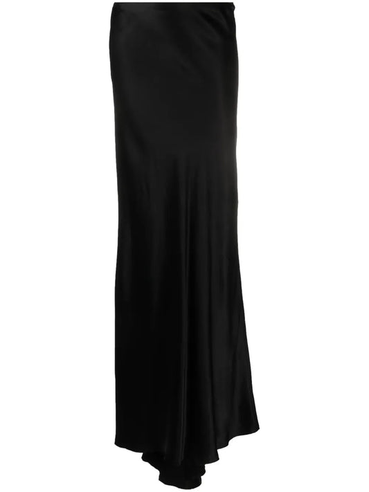 Draped Satin Maxi Skirt