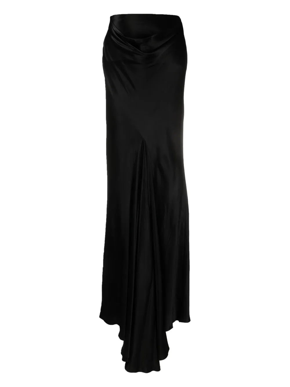 Draped Satin Maxi Skirt