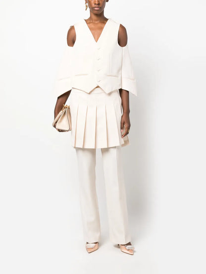 Layered Virgin-Wool Trousers