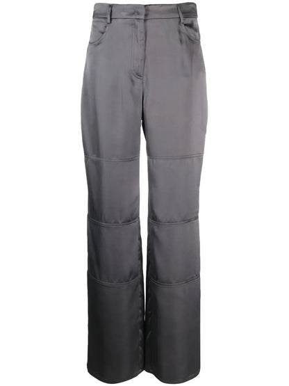 Straight-Leg Satin Trousers