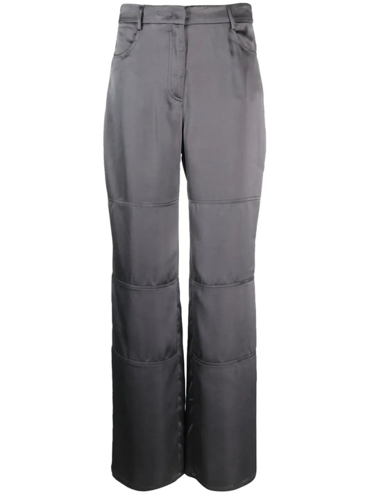 Straight-Leg Satin Trousers