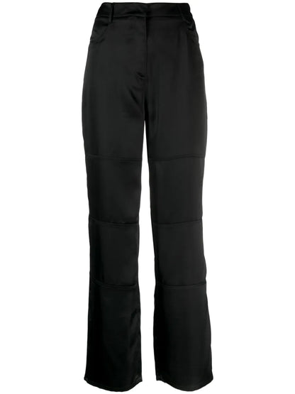 Straight-Leg Satin Trousers