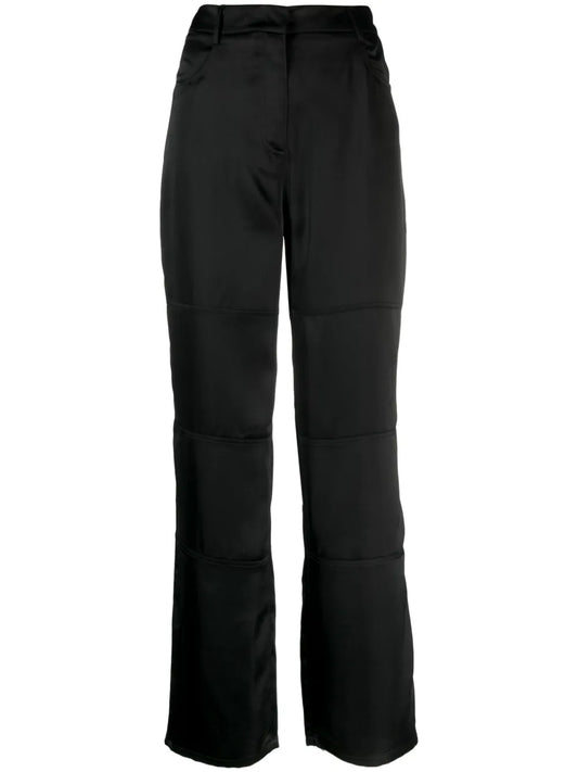 Straight-Leg Satin Trousers