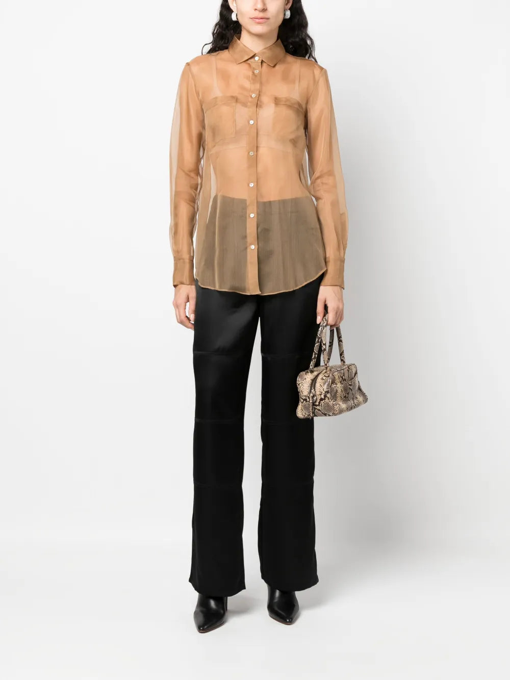 Straight-Leg Satin Trousers