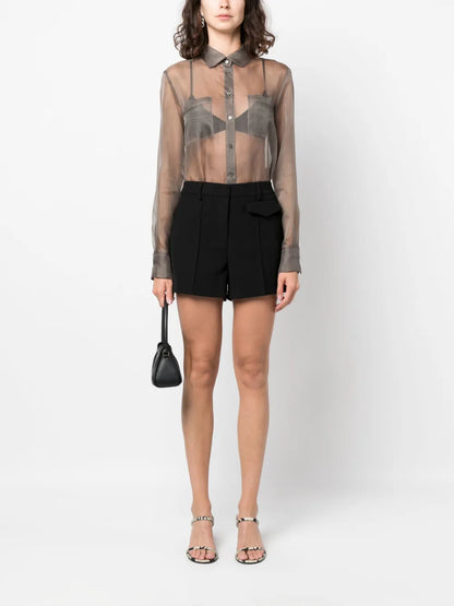 Pressed-Crease Short Shorts