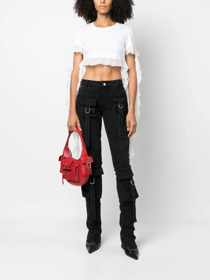 Ruffled Cotton Crop Top