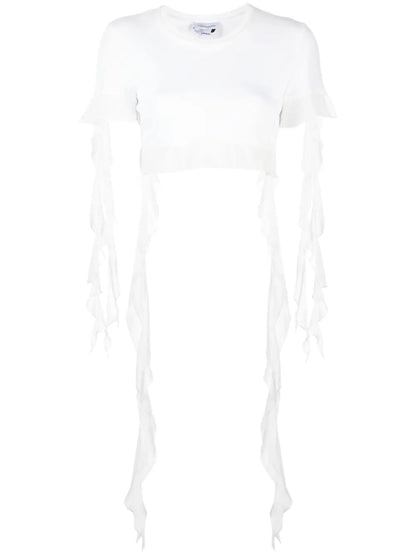 Ruffled Cotton Crop Top