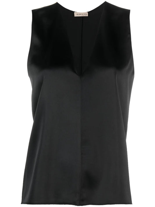 V-Neck Satin Tank Top