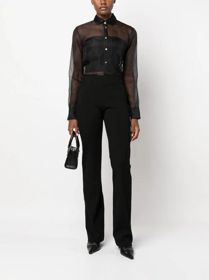 Capparis Semi-Sheer Silk Shirt