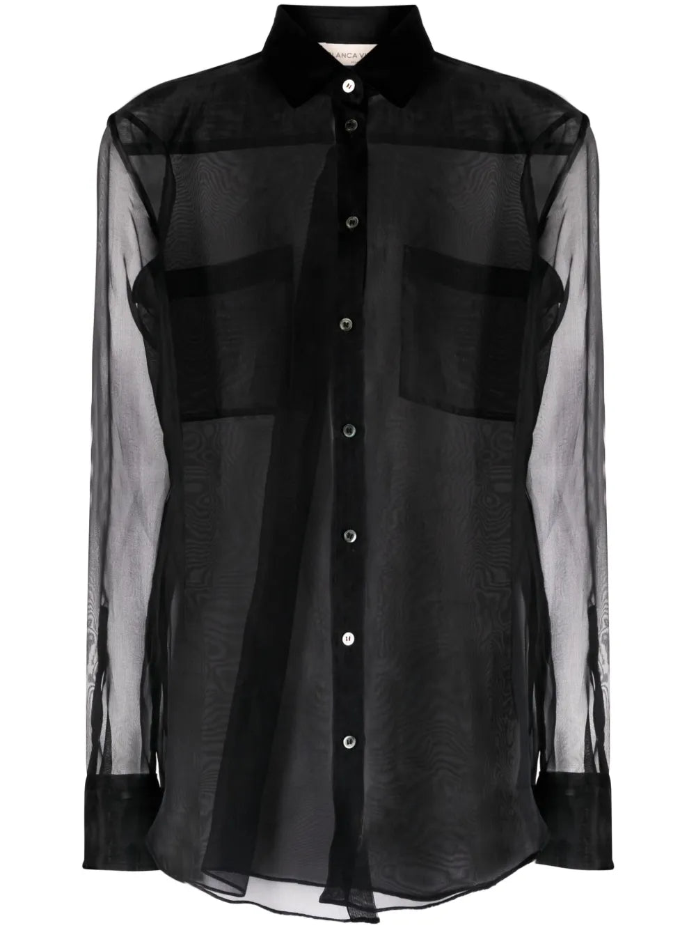 Capparis Semi-Sheer Silk Shirt