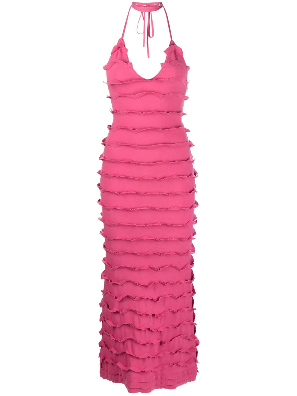Ruffled V-Neck Maxi Dress