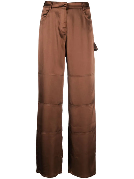 Straight-Leg Satin Trousers