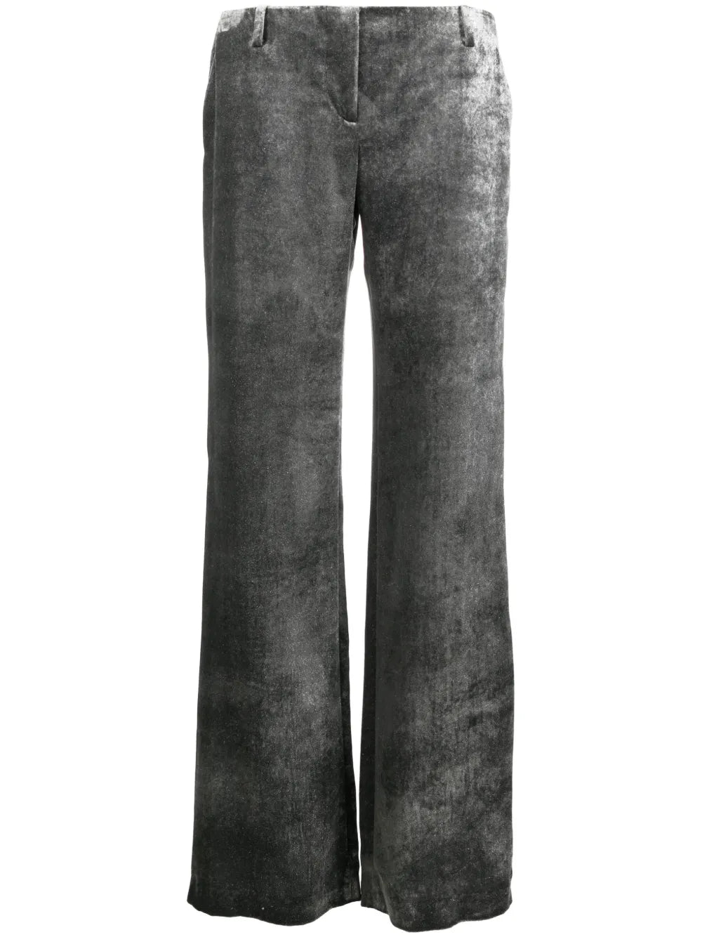 Crushed-Velvet Low-Rise Trousers