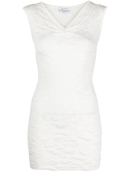 V-Neck Textured Minidress