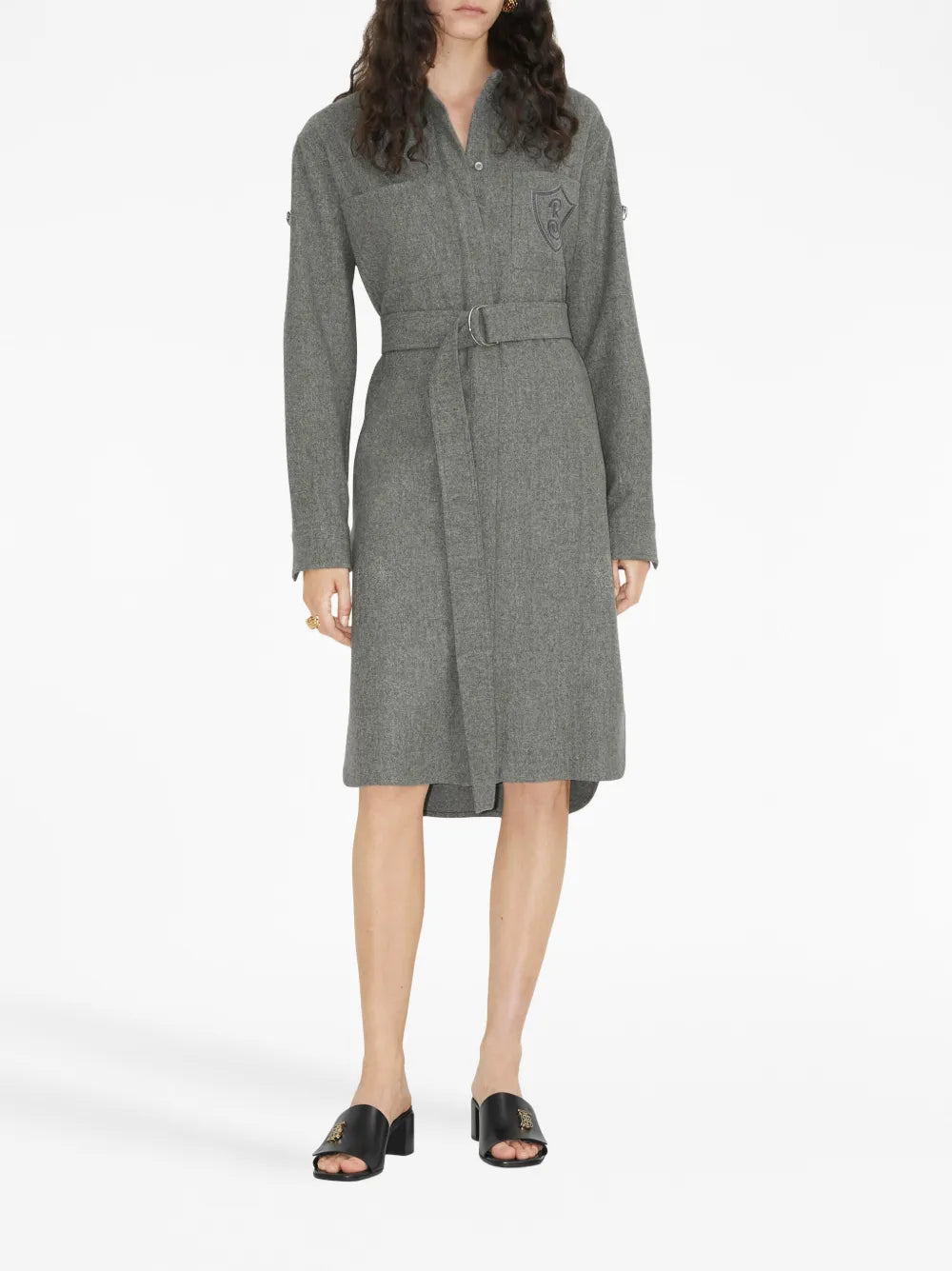 Logo-Embroidered Shirt Dress
