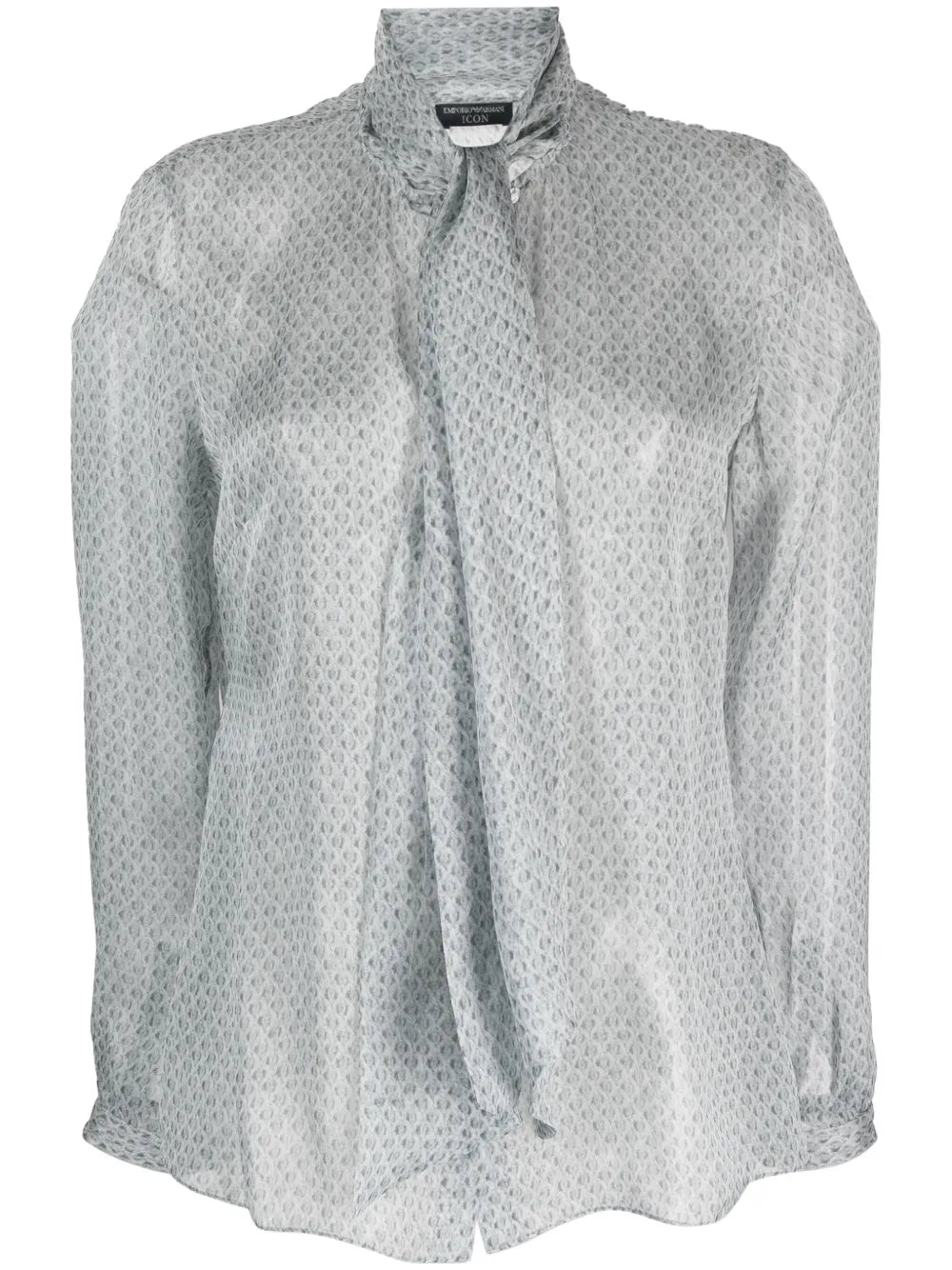 Geometric-Pattern Silk Blouse
