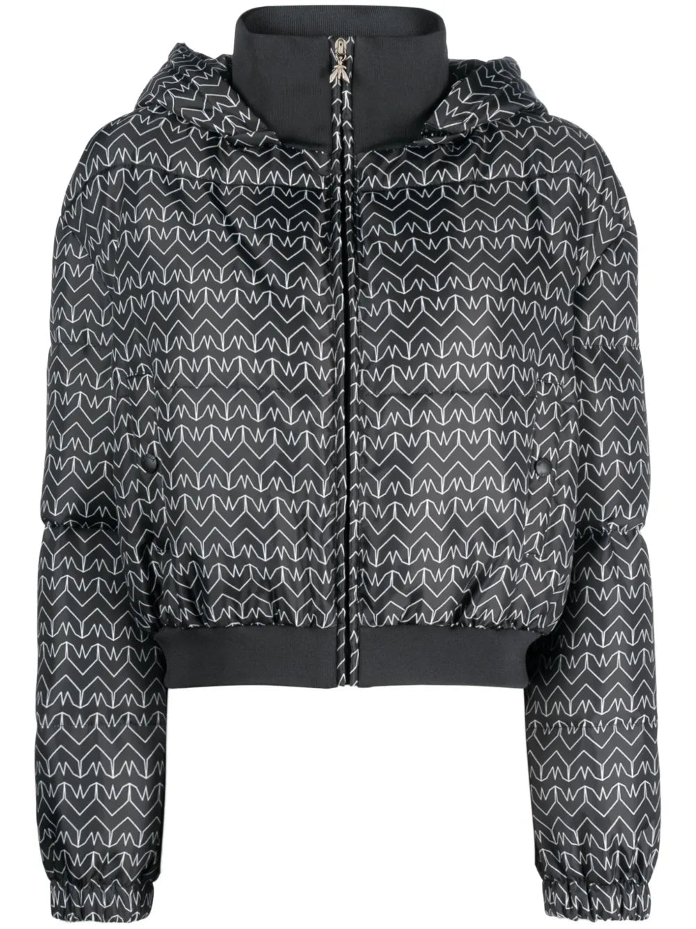 Monogram-Pattern Hooded Puffer Jacket
