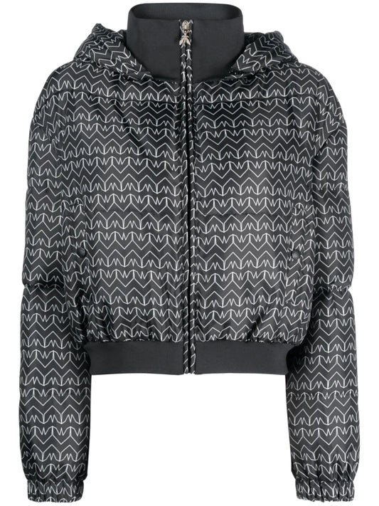 Monogram-Pattern Hooded Puffer Jacket