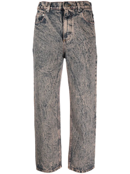 Acid-Wash Cropped Jeans