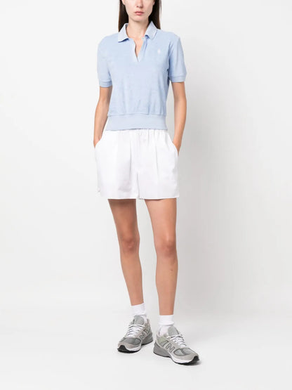 Logo-Patch V-Neck Polo Shirt