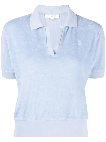 Logo-Patch V-Neck Polo Shirt