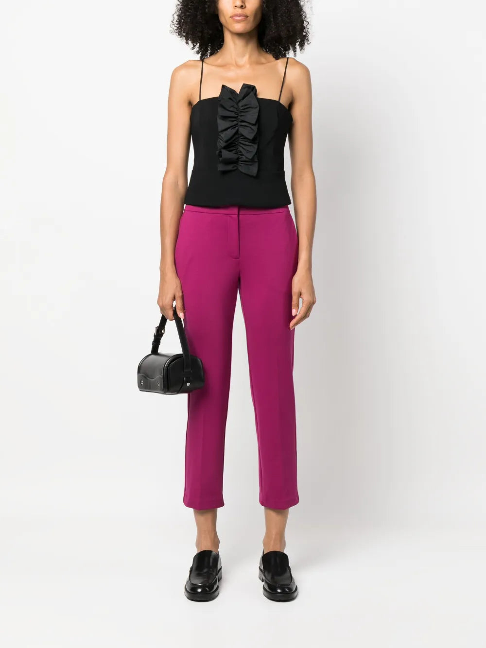 Ruffled-Trim Spaghetti-Strap Top