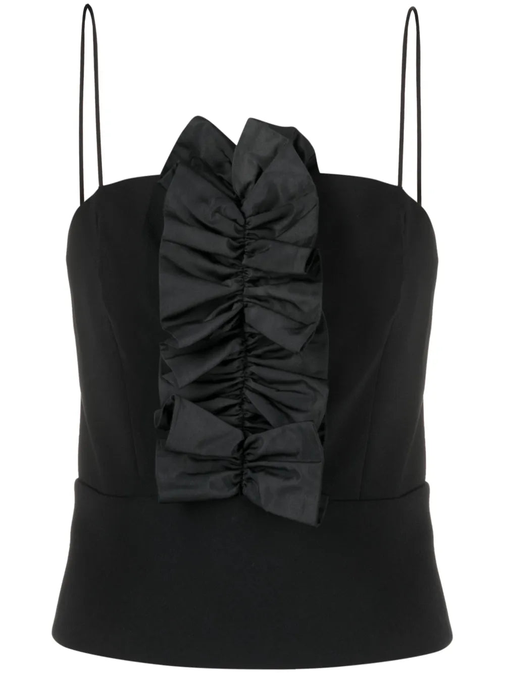 Ruffled-Trim Spaghetti-Strap Top