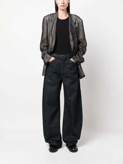 Seamless Mid-Rise Wide-Leg Jeans
