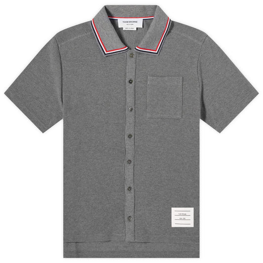 Short Sleeve Button Down Textured Shirt