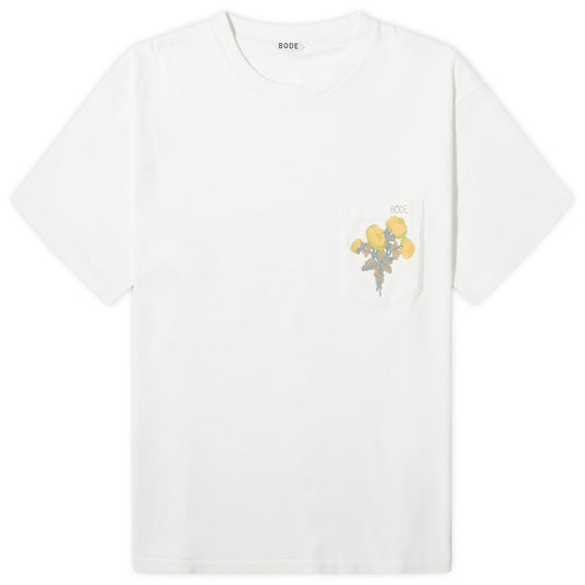 Embroidered Bouquet Pocket T-Shirt