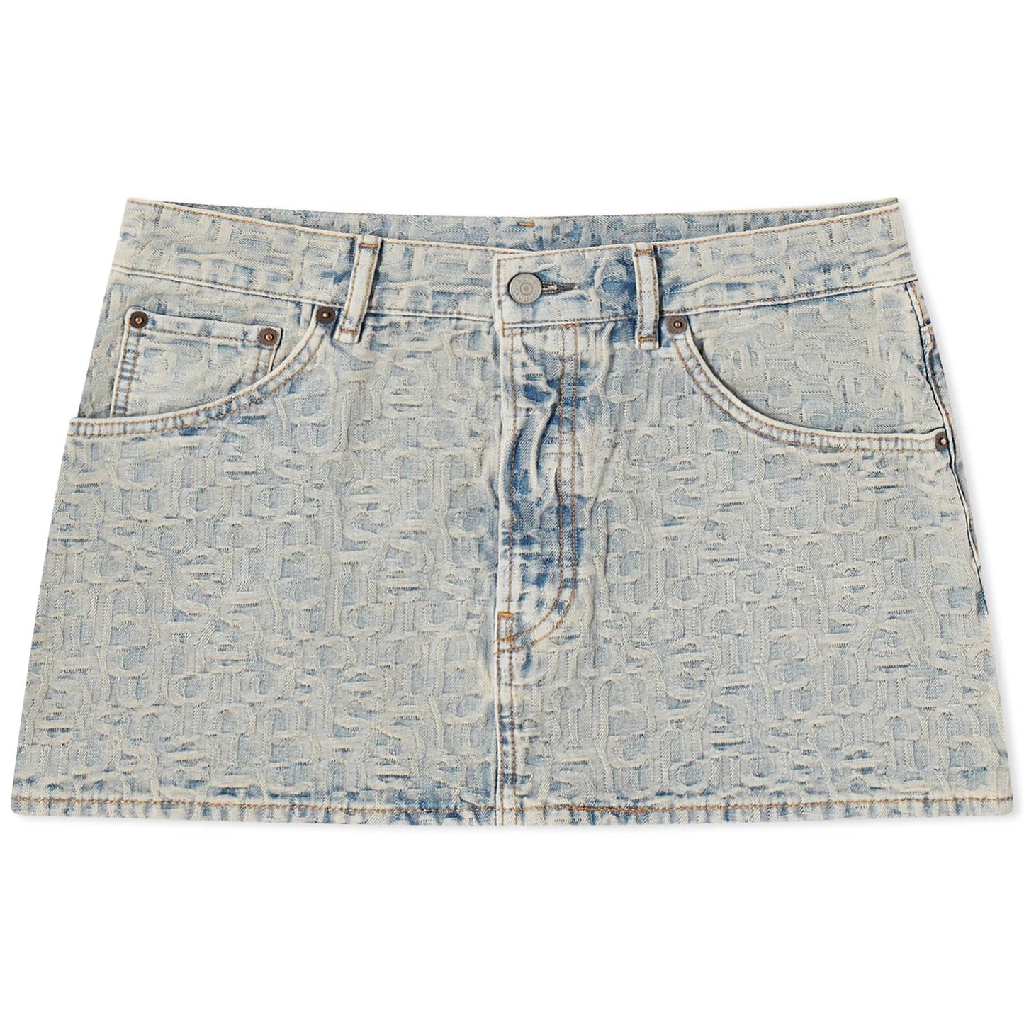 Macaria Monogram Denim Mini Skirt