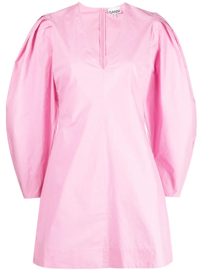 Puff-Sleeves Organic Cotton Minidress