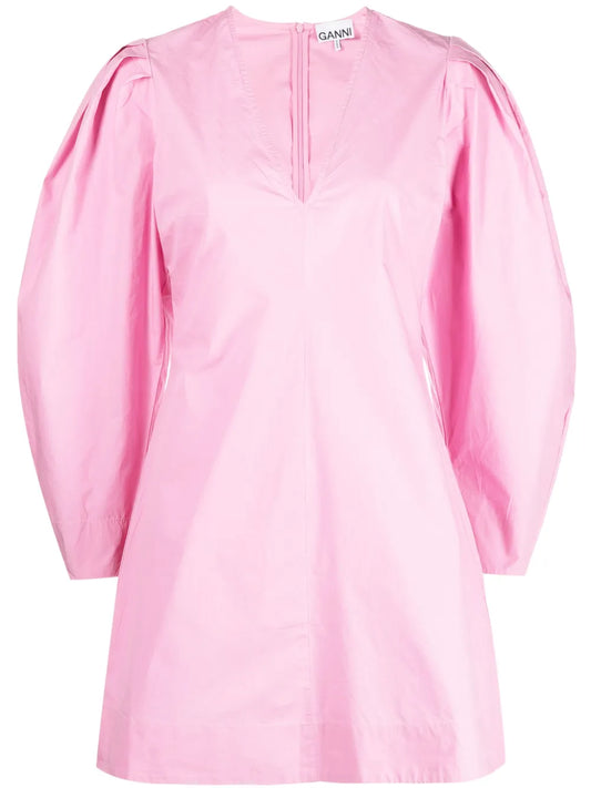 Puff-Sleeves Organic Cotton Minidress