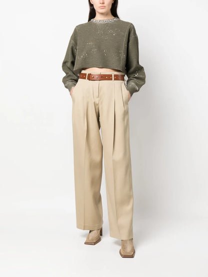 High-Waisted Wide-Leg Trousers