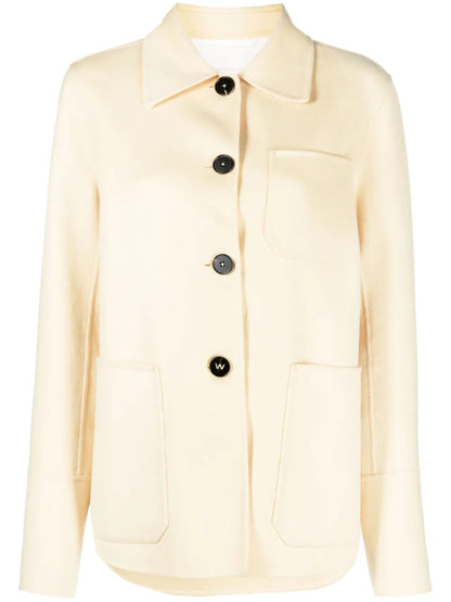 Buttoned-Up Cashmere Shirt Jacket