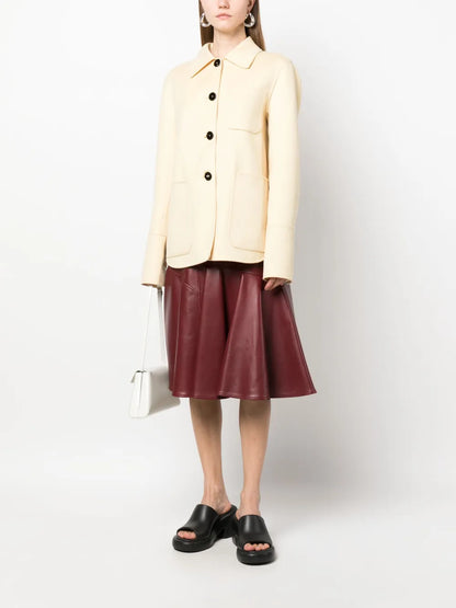 Buttoned-Up Cashmere Shirt Jacket