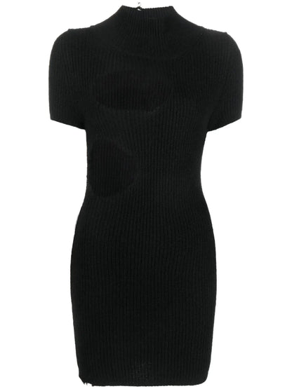 Cut-Out Ribbed Minidress