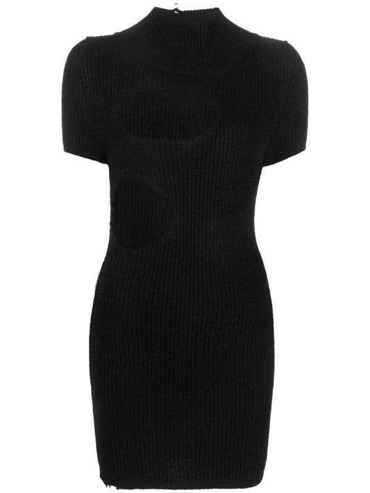 Cut-Out Ribbed Minidress